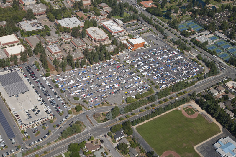 Aerial view of the July 2, 2011 DASB Flea Market