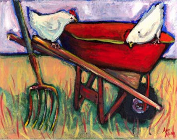 Red Wheelbarrow art