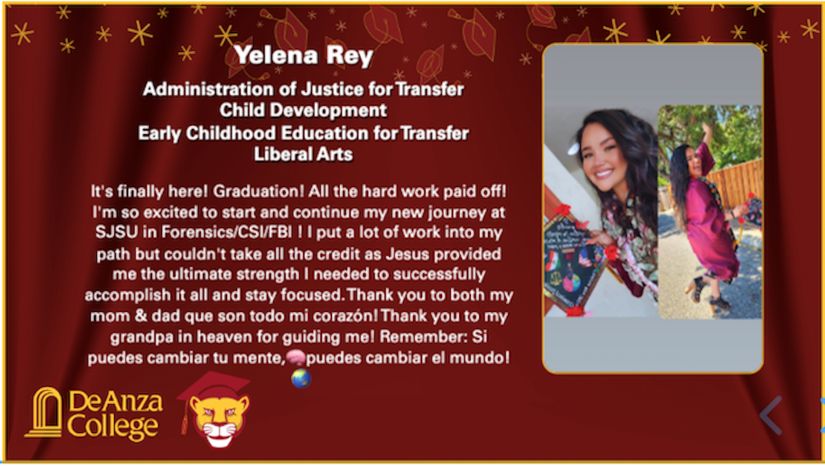 Yelena Rey graduation slide